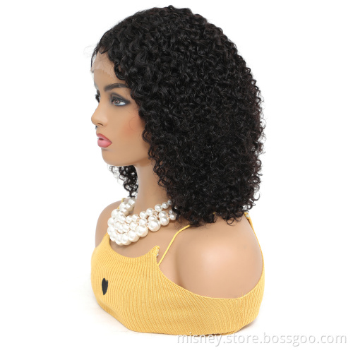 Curly Human Hair Wig Bob Wig Lace Front Human Hair Wigs PrePlucked Lace Closure Wig Wave Brazilian Human Hair Wigs